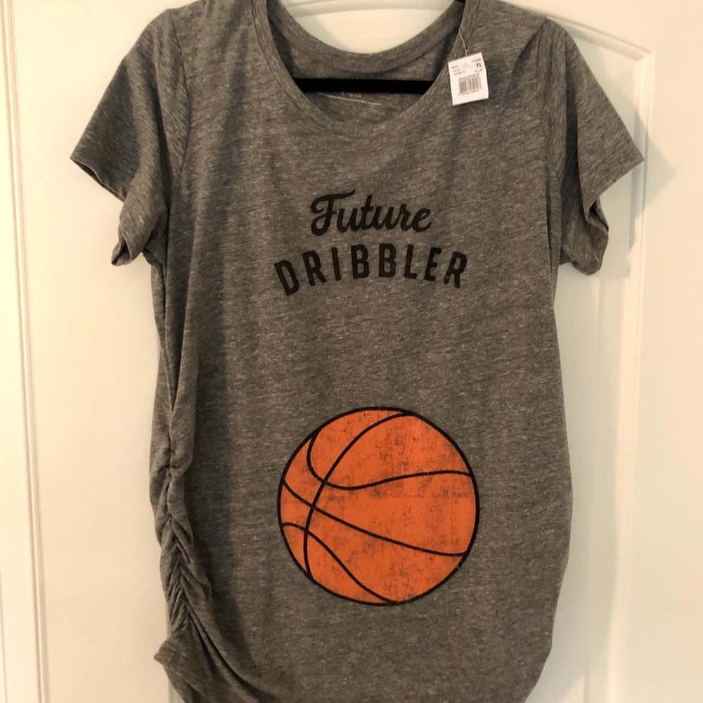 NWT Grey Future Dribbler Side-Ruched Shirt.